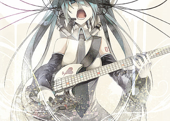 Hatsune Miku, awesome, uniform, artistic, nice, digital, cg, hatsune, aqua eyes, outfit, white, art, twintail, girl, headset, singer, aqua, rock, anime girl, anime, pretty, virtual, blue, black, song, heads, rockstar, guitar, cute, vocaloid, beauty, miku, music, vocaloids, thighhighs, program, skirt, beautiful, diva, tie, gray, aqua hair, cool, idol, micro HD wallpaper