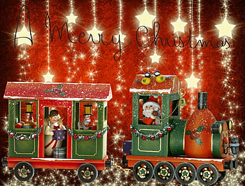 Christmas Train, winter, holidays, christmas, red, train, xmas, santa HD wallpaper