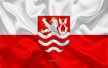 Flag of Karlovy Vary, Czech Republic, , silk texture, Karlovy Vary flag, Czech cities, Karlovy Vary HD wallpaper