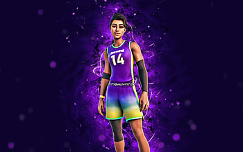 Crossover Champion, , violet neon lights, Fortnite Battle Royale, Fortnite characters, Crossover Champion Skin, Fortnite, Crossover Champion Fortnite HD wallpaper