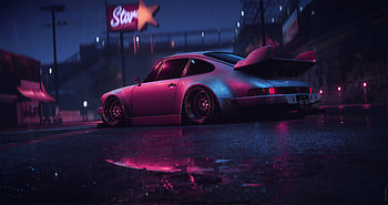 Porsche 911 Carrera RSR Neon Reflection , porsche-911, porsche, 2019-cars, cars, artstation, artist, artwork, digital-art HD wallpaper