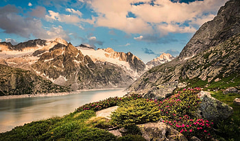 Swiss Alps lake, spring, switzerland, alps, lake HD wallpaper