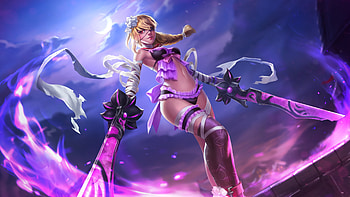 Fantasy girl, blue, pink, fantasy, moon, game, luna, luminos HD wallpaper