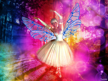 Rainbow Fairy , Creation, Fairy, Dance, Lights, Fantasy, Rainbow HD wallpaper
