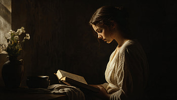 — Peaceful Energy: Reading in Soft Light, Woman, Book, Candlelight HD wallpaper