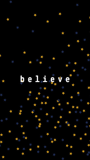 believe, star, black, stars HD phone wallpaper
