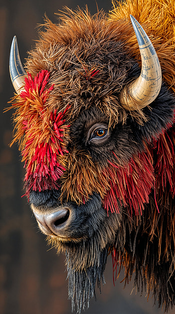 Ember-Horned American Bison — HD phone wallpaper