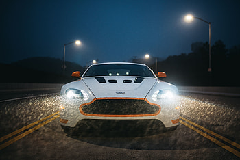 Aston Martin V12 Vantage S, sports car, headlight, 2017 HD wallpaper