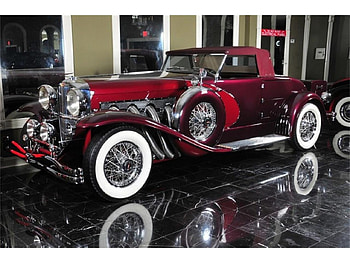 Dusenberg 2 seater Roadster, car, vintage, red, Dusenberg, convertible, roadster HD wallpaper