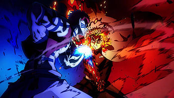 Kyojuro Rengoku and Akaza, Anime, Demon Slayer: Kimetsu no Yaiba - The Movie: Mugen Train HD wallpaper