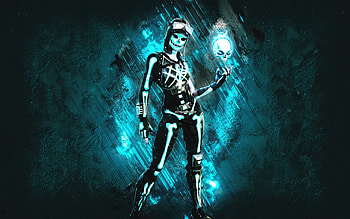 Fortnite Skeletara Skin, Fortnite, main characters, blue stone background, Skeletara, Fortnite skins, Skeletara Skin, Skeletara Fortnite, Fortnite characters HD wallpaper