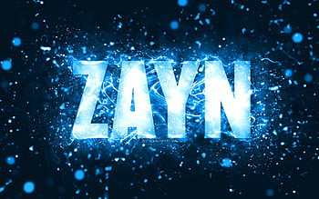 Happy Birtay Zayn, , blue neon lights, Zayn name, creative, Zayn Happy Birtay, Zayn Birtay, popular american male names, with Zayn name, Zayn HD wallpaper