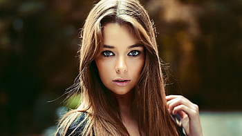 Grey Eyes Girl Model Is Wearing Black Dress Standing In Blur Background Girls HD wallpaper