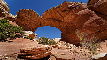 Broken Arch, Arches National Park, Utah, desert, sky, rocks, stones, usa HD wallpaper