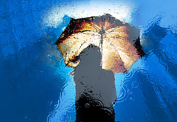 Rain, Reflection, Miscellanea, Miscellaneous, Umbrella, Puddle HD wallpaper