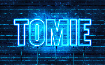 Happy Birtay Tomie, , blue neon lights, Tomie name, creative, Tomie Happy Birtay, Tomie Birtay, popular japanese male names, with Tomie name, Tomie HD wallpaper