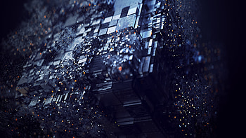 Cubes, bars, pattern, digital art, abstract HD wallpaper