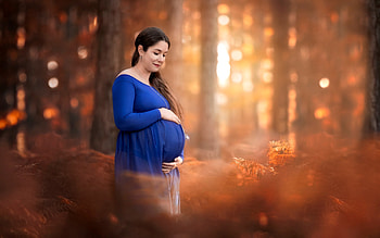 Sophie, pregnancy, woman, unborn baby, mother-to-be, forest HD wallpaper