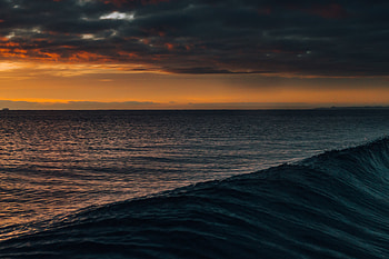 Waves Cloudscape Dark Orange , waves, cloudscape, dark, orange, nature HD wallpaper