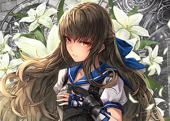 Anime girl, warrior, school dress, cute HD wallpaper