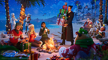 Fortnite Winterfest — Beachside Christmas Bash, video game, Fortnite, Christmas, Christmas Gaming HD wallpaper