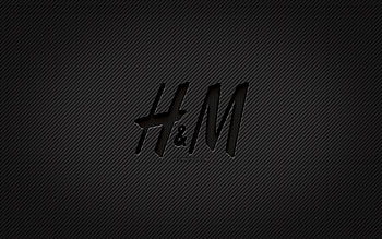 H and M carbon logo, , grunge art, carbon background, creative, H and M black logo, brands, H and M logo, H and M HD wallpaper