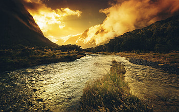 Nature, Rivers, Mountains, Handsomely, It's Beautiful HD wallpaper