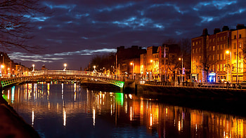 Dublin bridge, Architectural marvel, River crossing, Scenic views HD wallpaper
