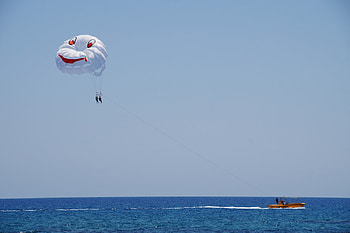 Daytime parasailing, stock , Blue sky adventure, Fun in the sun HD wallpaper
