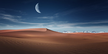 Beautiful, sand, sunlight, clouds, desert, sky, mountains, mountain HD wallpaper