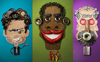Objects, Miscellanea, Miscellaneous, Form, Face, Improvisation, Faces HD wallpaper