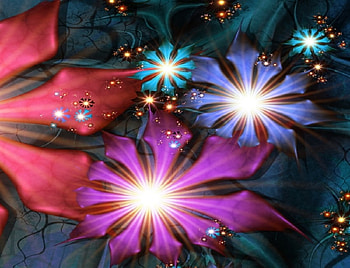 FLOWERS OF LIGHT, 3d and cg, other, flowers, abstract HD wallpaper