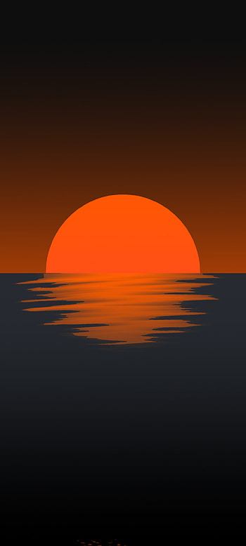 Sunset 2, atmosphere, sky, nature, black, oled, Samsung, abstract, galaxy, sun, sea HD phone wallpaper