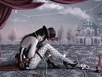 Life, gothic, web, girl HD wallpaper