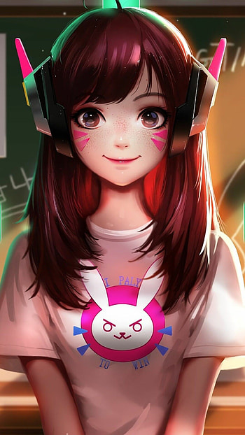 Cute D. Va Overwatch HD phone wallpaper