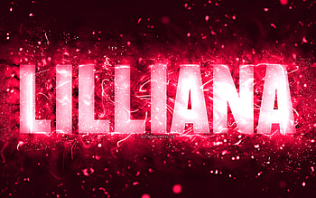 Happy Birtay Lilliana, , pink neon lights, Lilliana name, creative, Lilliana Happy Birtay, Lilliana Birtay, popular american female names, with Lilliana name, Lilliana HD wallpaper