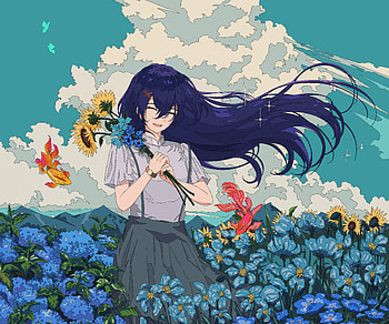 Enchanted Bloom: Anime Girl, Anime, girl, anime girl HD wallpaper
