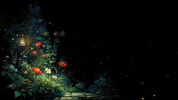 flower, Flower, Dark, Aesthetic, Anime, AI Art, Dark Anime, Aesthetic Anime HD wallpaper