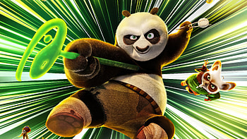 Kung Fu Panda 4 - Po and Shifu in Action, movie, Kung Fu Panda 4, Po (Kung Fu Panda), Shifu (Kung Fu Panda) HD wallpaper