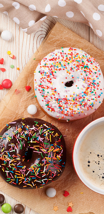 Rainbow sprinkles, Donuts HD phone wallpaper