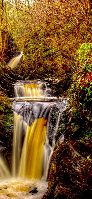 Autumn waterfall, XS HD phone wallpaper