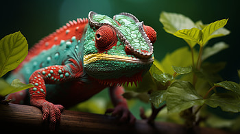 Stunning Chameleon - Vibrant Reptile Amidst Foliage, Animal, chameleon HD wallpaper