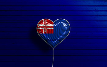 I Love Kingdom of Sardinia, , realistic balloons, blue wooden background, Day of Kingdom of Sardinia, french provinces, France, balloon with flag, Provinces of France, Kingdom of Sardinia flag, Kingdom of Sardinia HD wallpaper