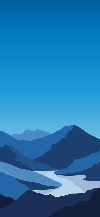 Clean blue minimalist landscape, Blue Minimalist HD phone wallpaper