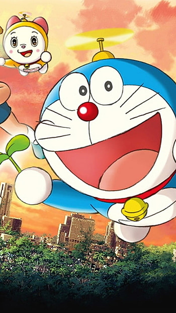 Shinchan And Doraemon, Happy, Doraemon HD phone wallpaper
