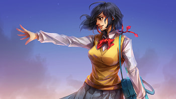 Anime School Girl Art, anime, artwork, artist, deviantart HD wallpaper