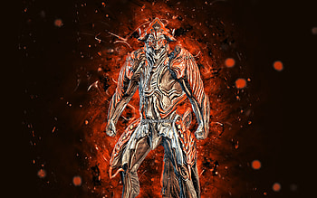 Chroma, , orange neon lights, Warframe, RPG, Warframe characters, Chroma Build, Warframe Builds, Chroma Warframe HD wallpaper