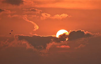 Smoke Fueled Sunset, graphy, sunset HD wallpaper
