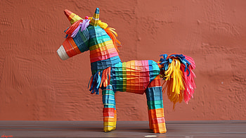 Colorful Unicorn Piñata, Piñata, unicorn, colorful HD wallpaper