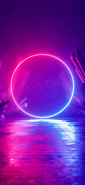 neon , Huawei Mediapad stock, Sci-fi ring, Futuristic atmosphere HD phone wallpaper